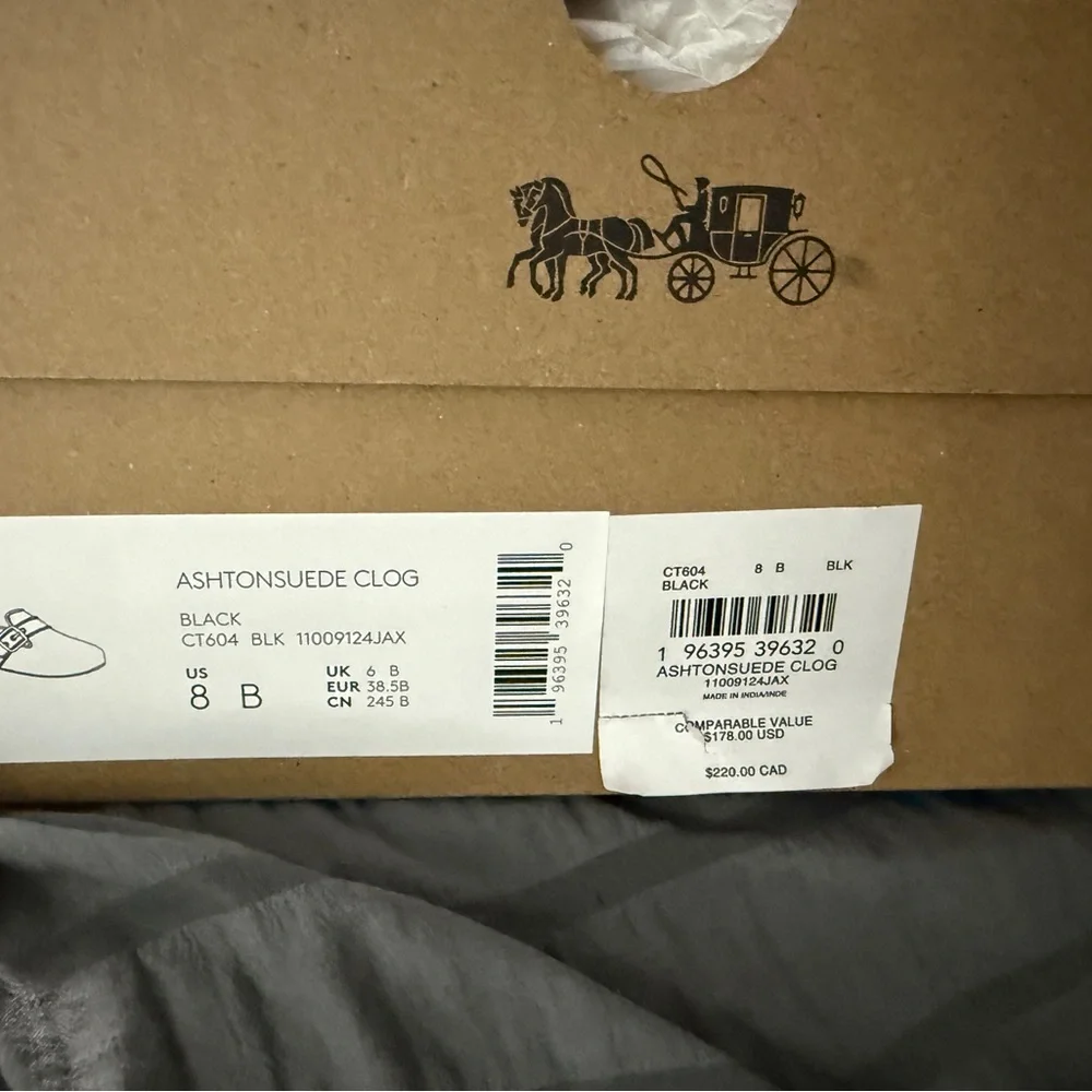 Coach Black Suede Clogs with Silver Buckle - Picture 7 of 8